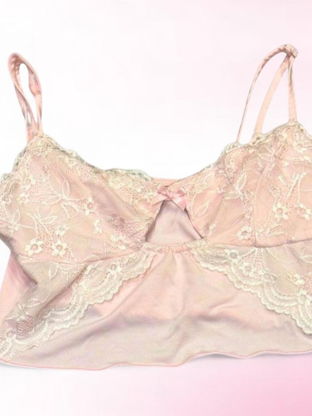 Princess Polly coquette pink top with white floral embroidery - SIZE 6